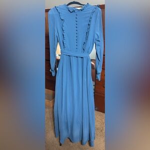Long Sleeve Blue Dress